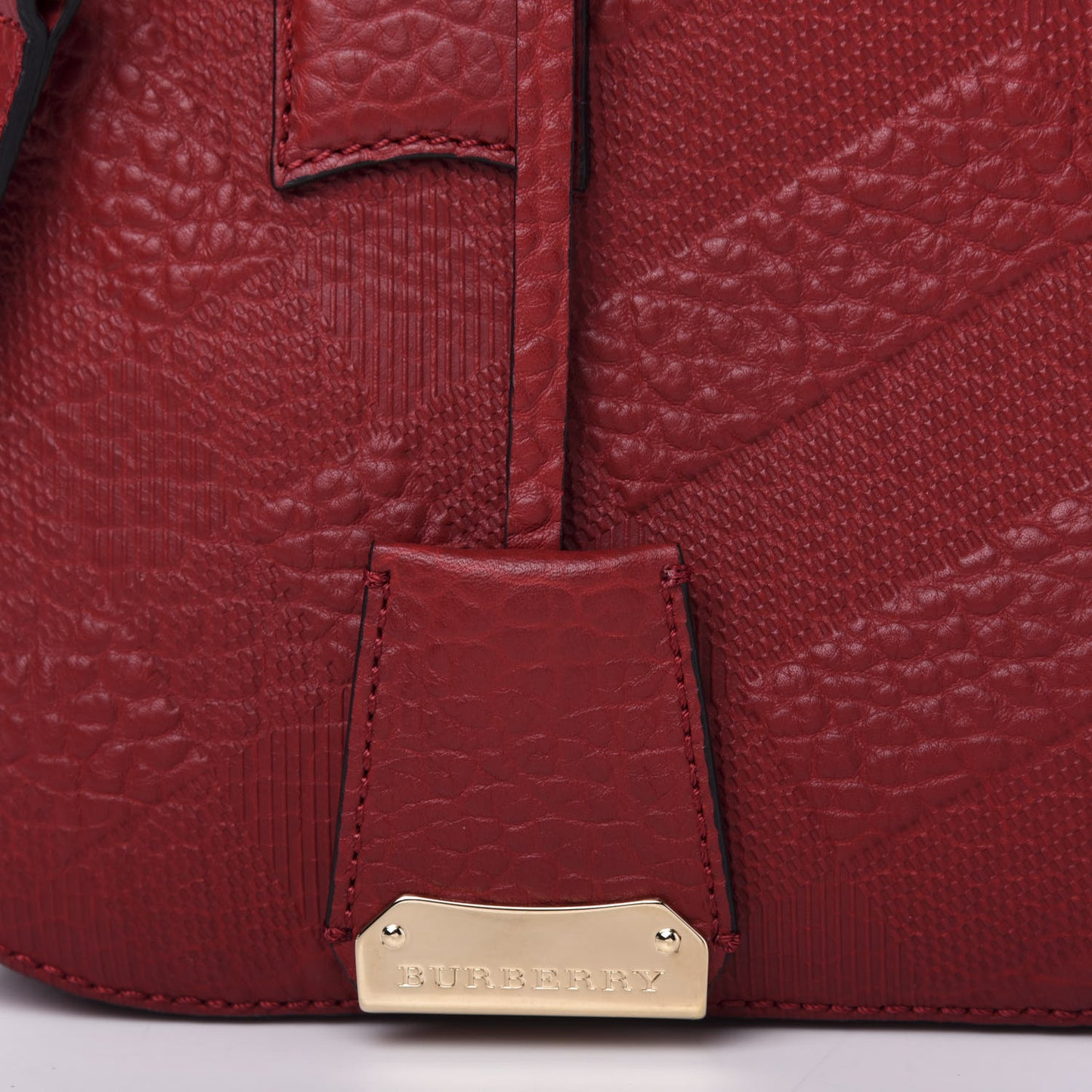 Heritage Grain Check Embossed Small Orchard Bowling Bag Military Red