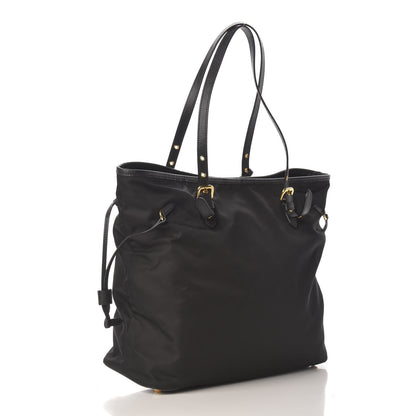 Prada Tessuto Nylon Saffiano Shopping Tote Black 3 of 9