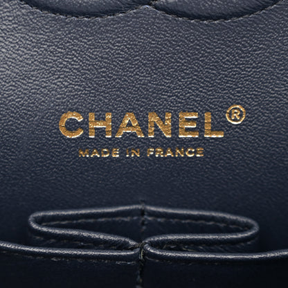 Chanel Tweed Quilted Medium Double Flap Blue Orange Yellow 6 of 11