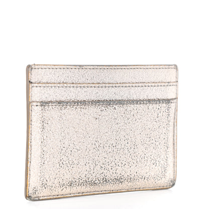 Saint Laurent Metallic Calfskin Monogram Credit Card Case Argento 3 of 7
