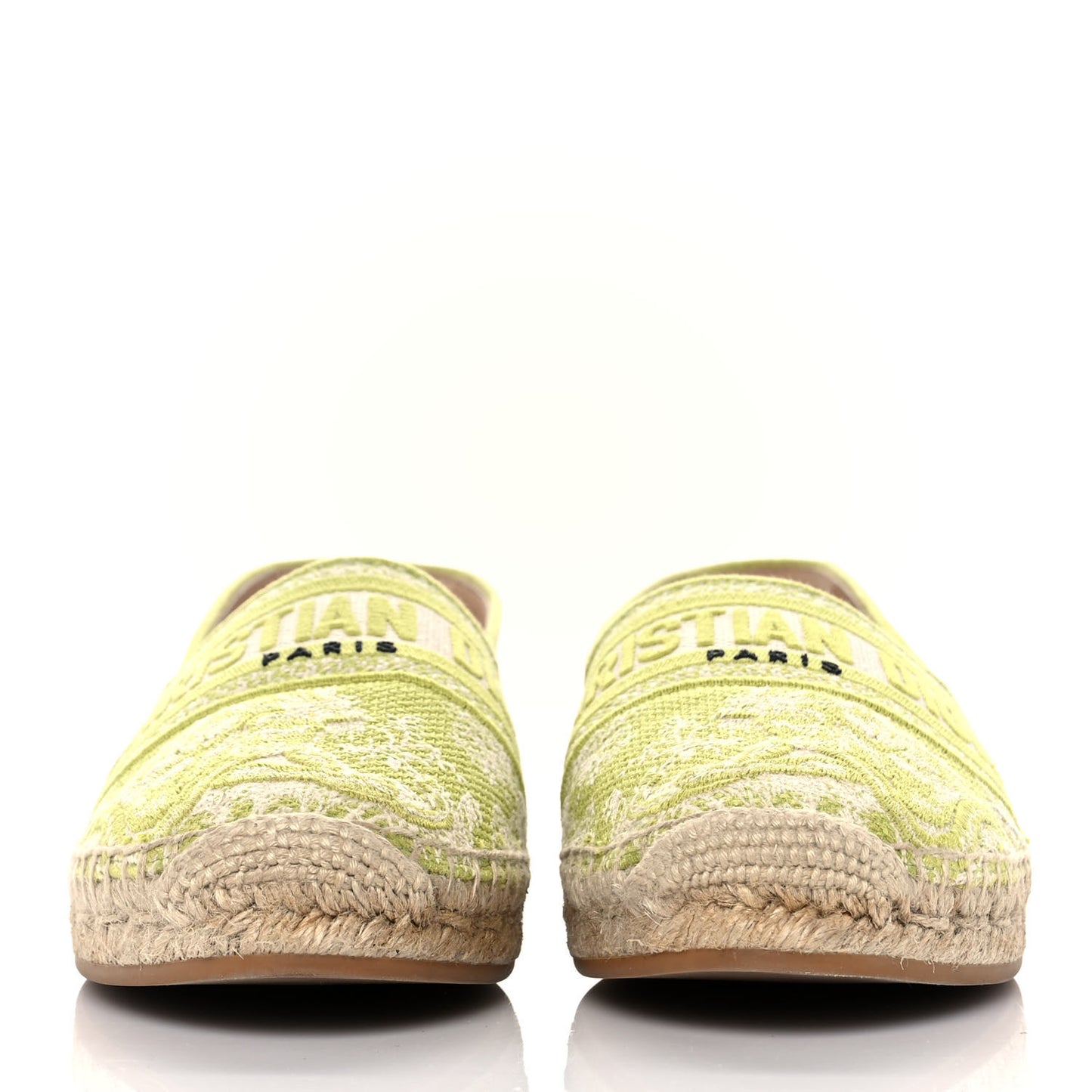 Embroidered Toile De Jouy Granville Espadrille 38.5 Off White Green