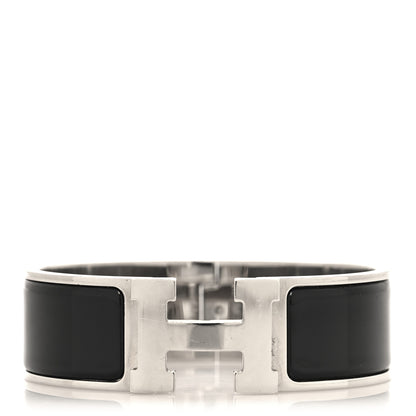 Hermes Enamel Wide Clic Clac H Bracelet GM Black 1 of 5