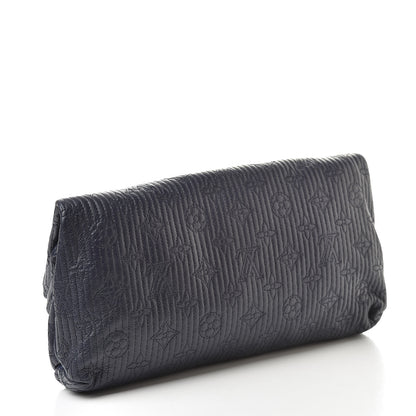Louis Vuitton Calfskin Quilted Monogram Altair Clutch Navy 3 of 8