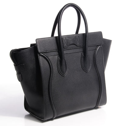 Celine Drummed Calfskin Mini Luggage Black 3 of 8