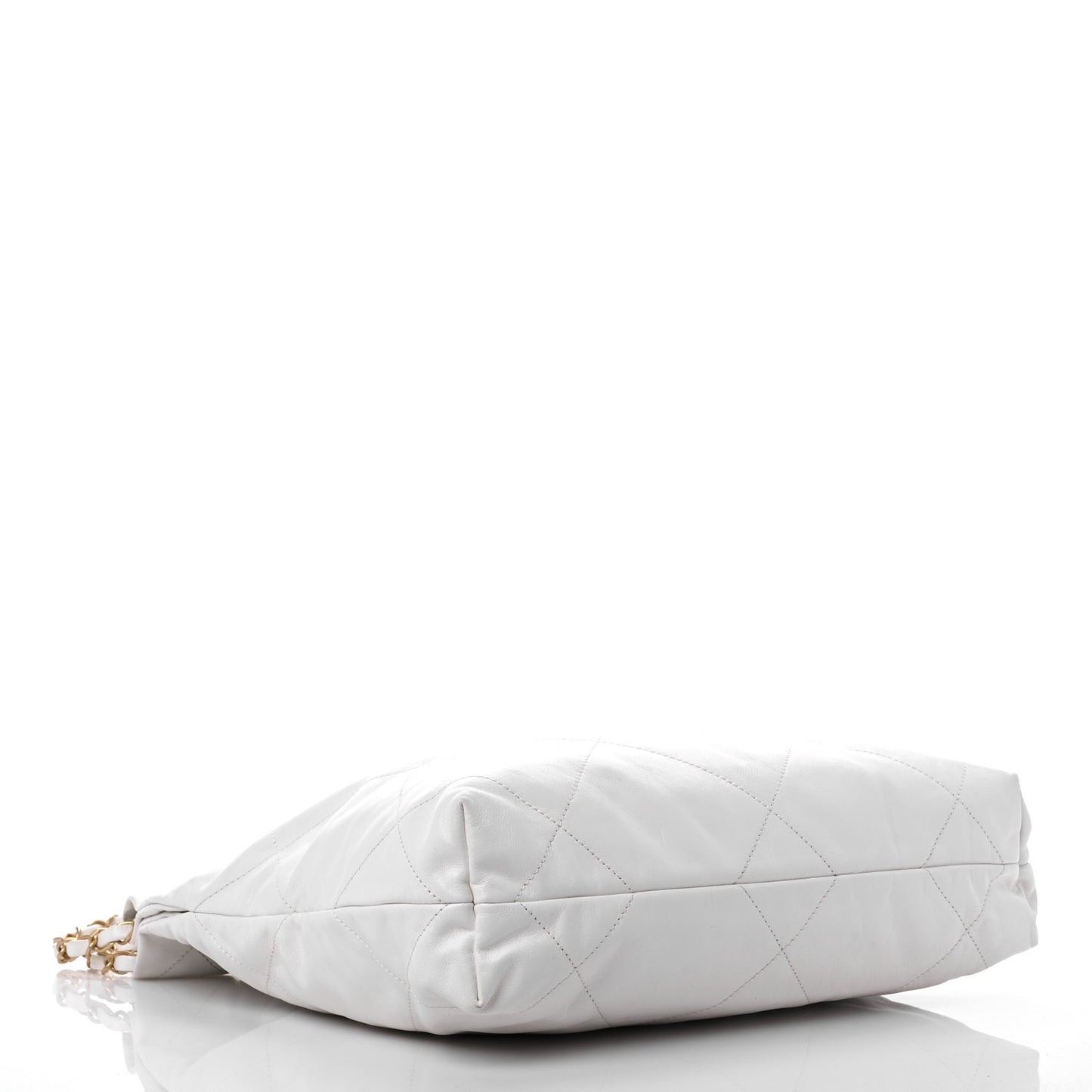 Shiny Calfskin Quilted Small Chanel 22 White
