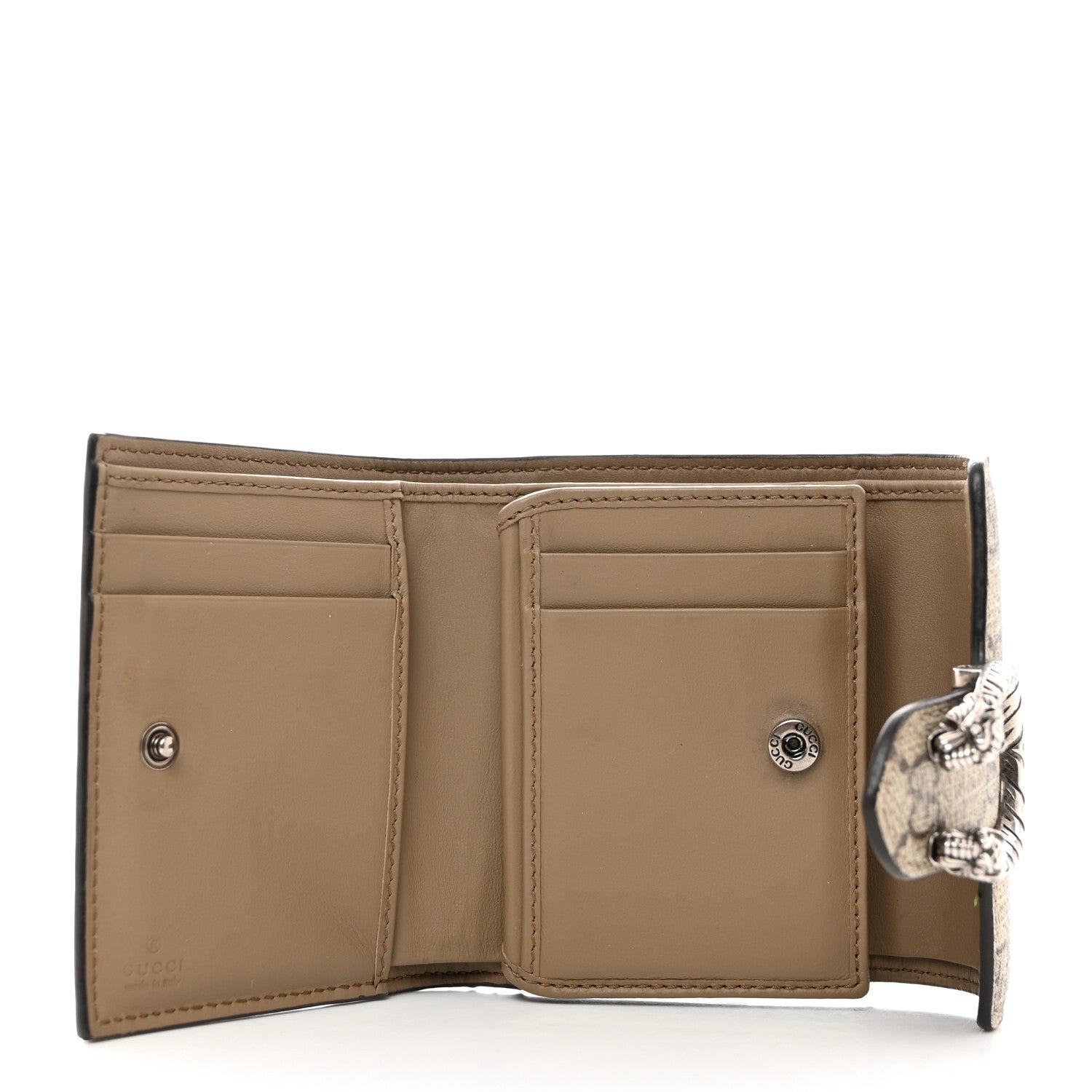 Gucci GG Supreme Monogram Dionysus Card Case Wallet Beige Taupe 5 of 7