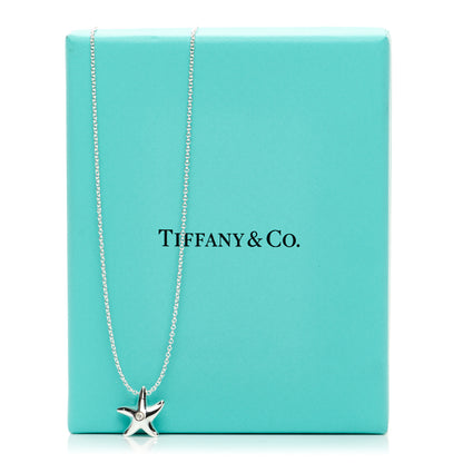 Tiffany Sterling Silver Diamond 12mm Elsa Peretti Starfish Pendant Necklace 5 of 5