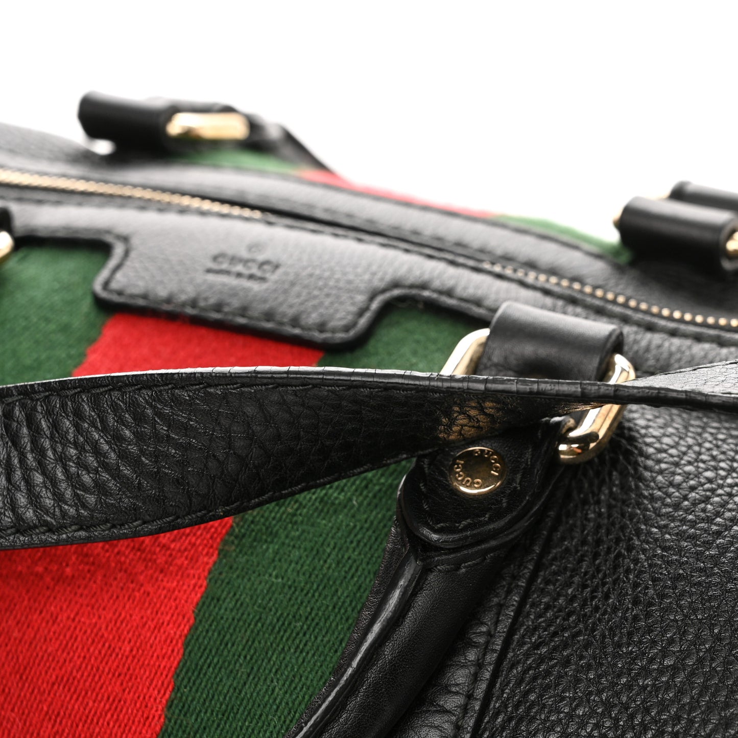 Calfskin Vintage Web Medium Boston Black
