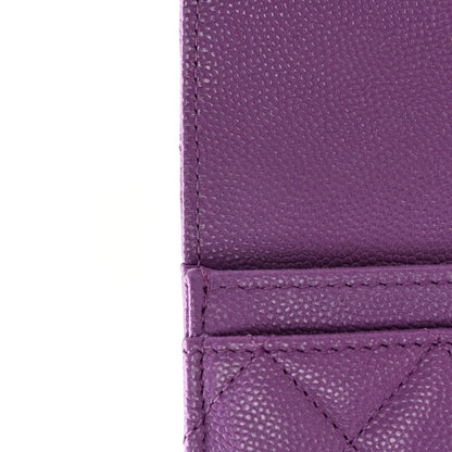 Chanel Caviar Quilted Flap Card Holder Wallet Purple 9 of 12