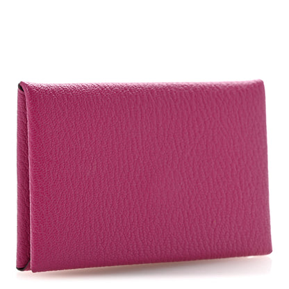 Hermes Chevre Mysore Calvi Card Case Rose Pourpre 3 of 7
