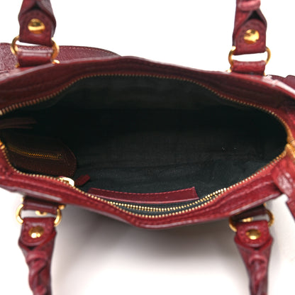 Balenciaga Chevre Gold Metallic Edge Hardware Mini City Bordeaux 5 of 14