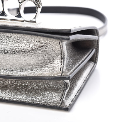Alexander McQueen Metallic Goatskin Jeweled Knuckle Satchel Silver 6 of 9