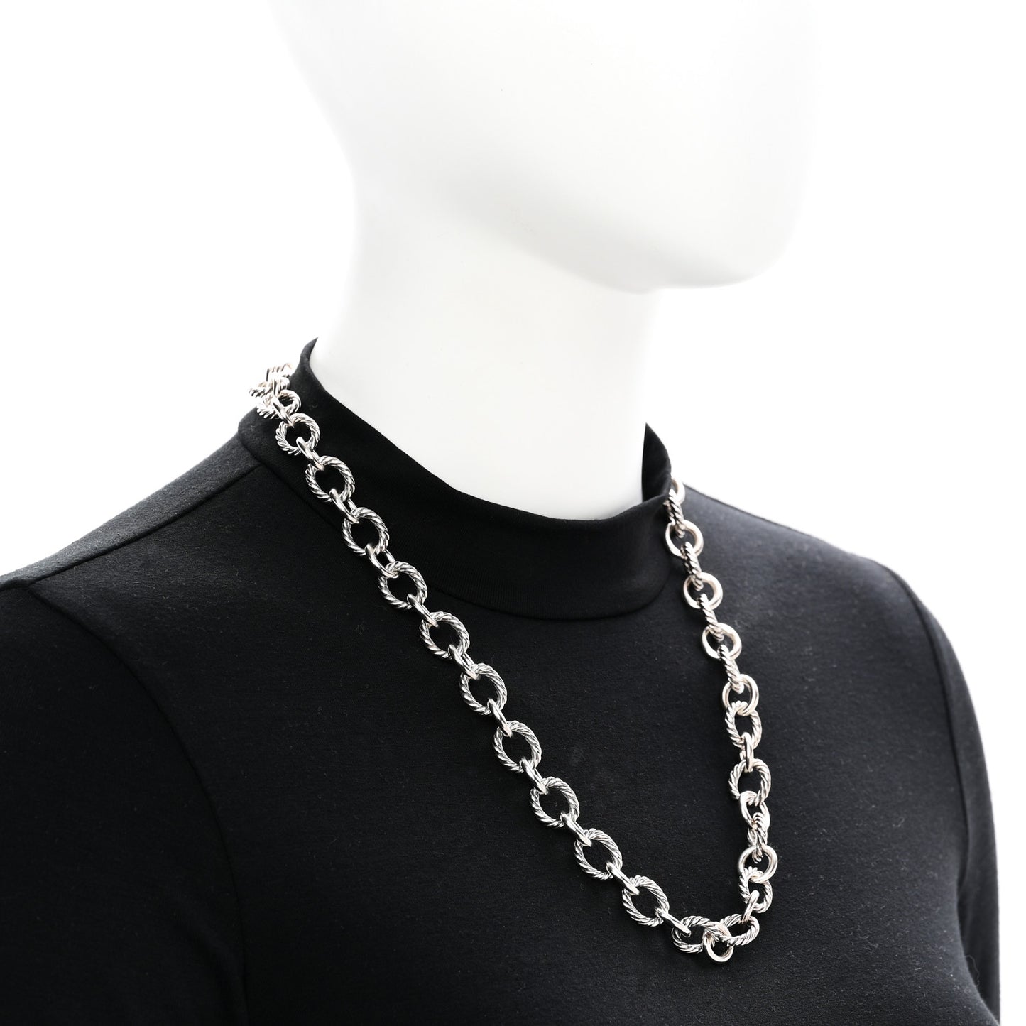 Sterling Silver 12mm Large Oval Link Necklace