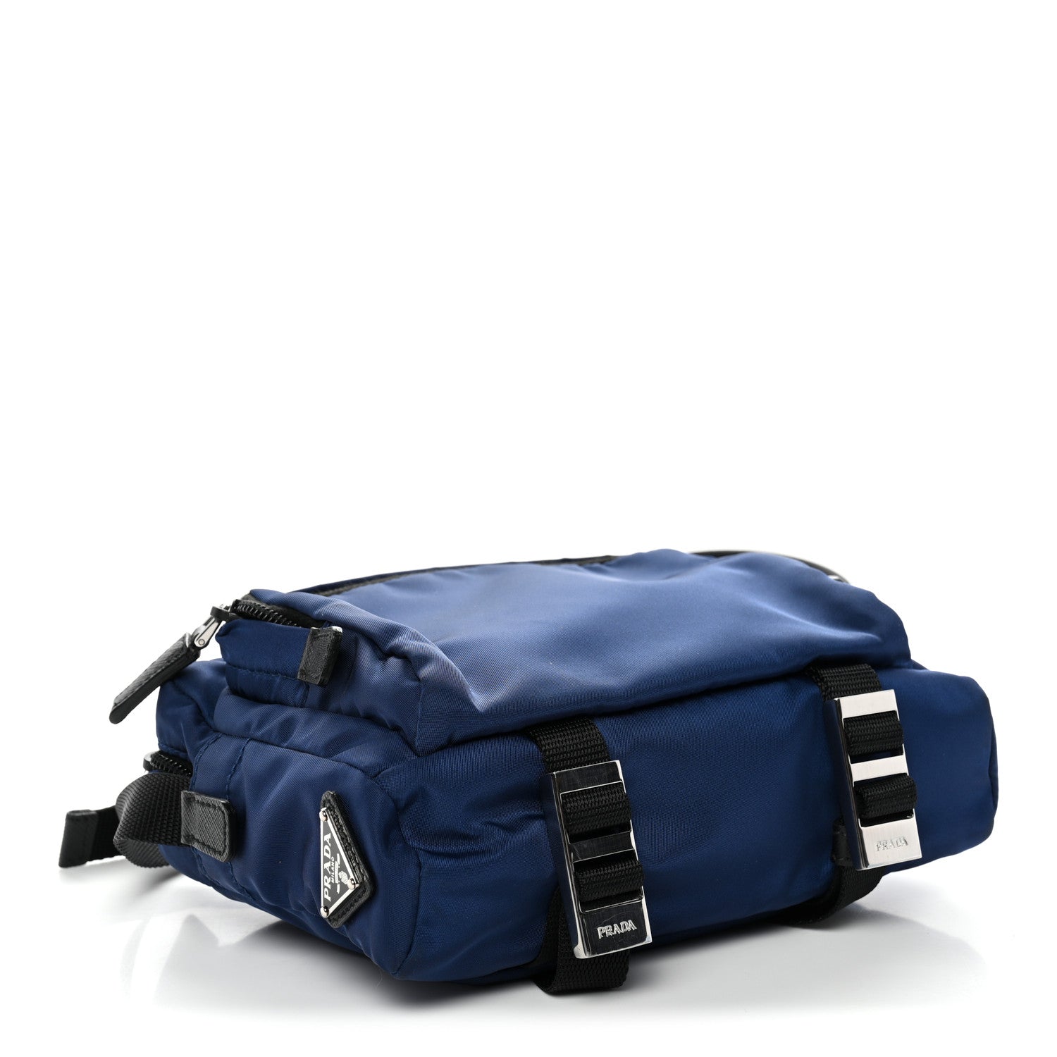 Prada Tessuto Nylon Montagna Messenger Bag  Blue Black 4 of 10