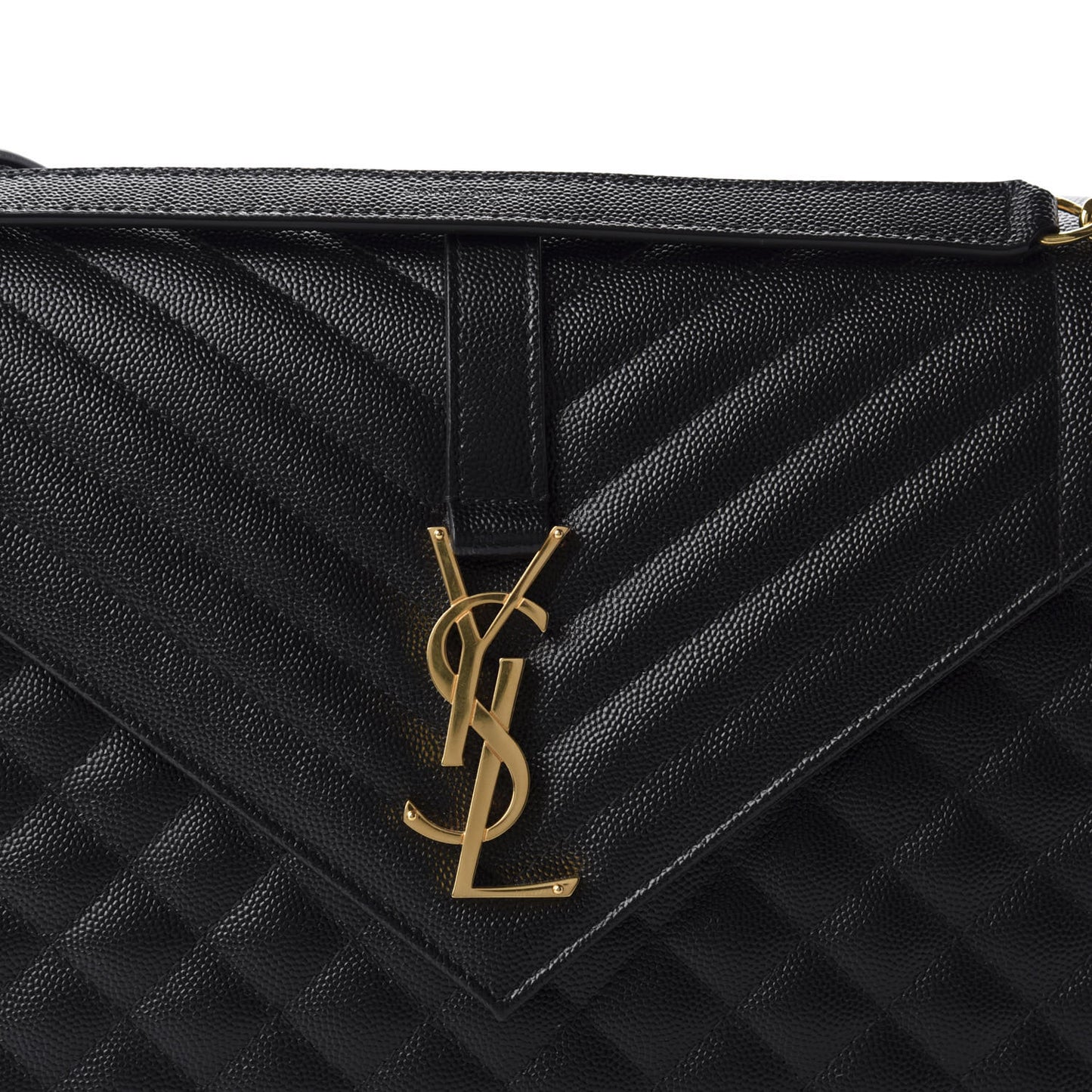 Grain De Poudre Textured Mixed Matelasse Large Triquilt Monogram Satchel Black