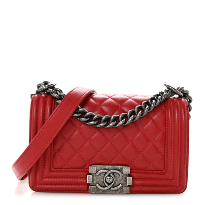 Chanel Calfskin Quilted Small Boy Flap Red 1 of 14
