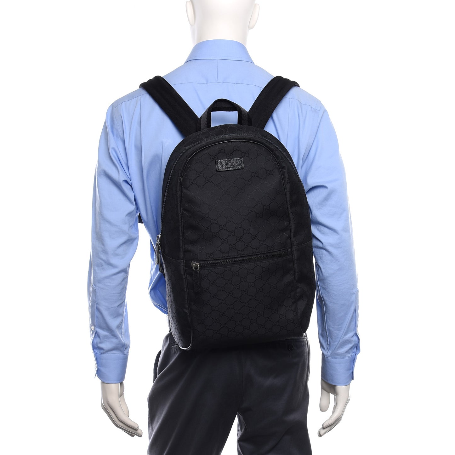 Nylon Monogram Slim Backpack Black