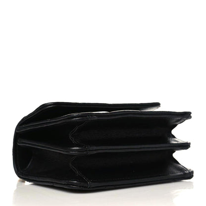Chanel Lambskin Quilted Chain Top Handle Clutch With Chain Black 4 of 11