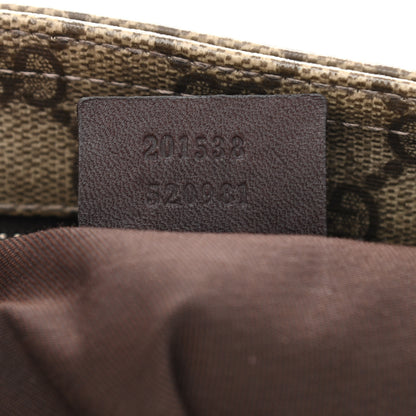 Gucci GG Supreme Monogram Small Flat Messenger Bag Dark Brown 7 of 11