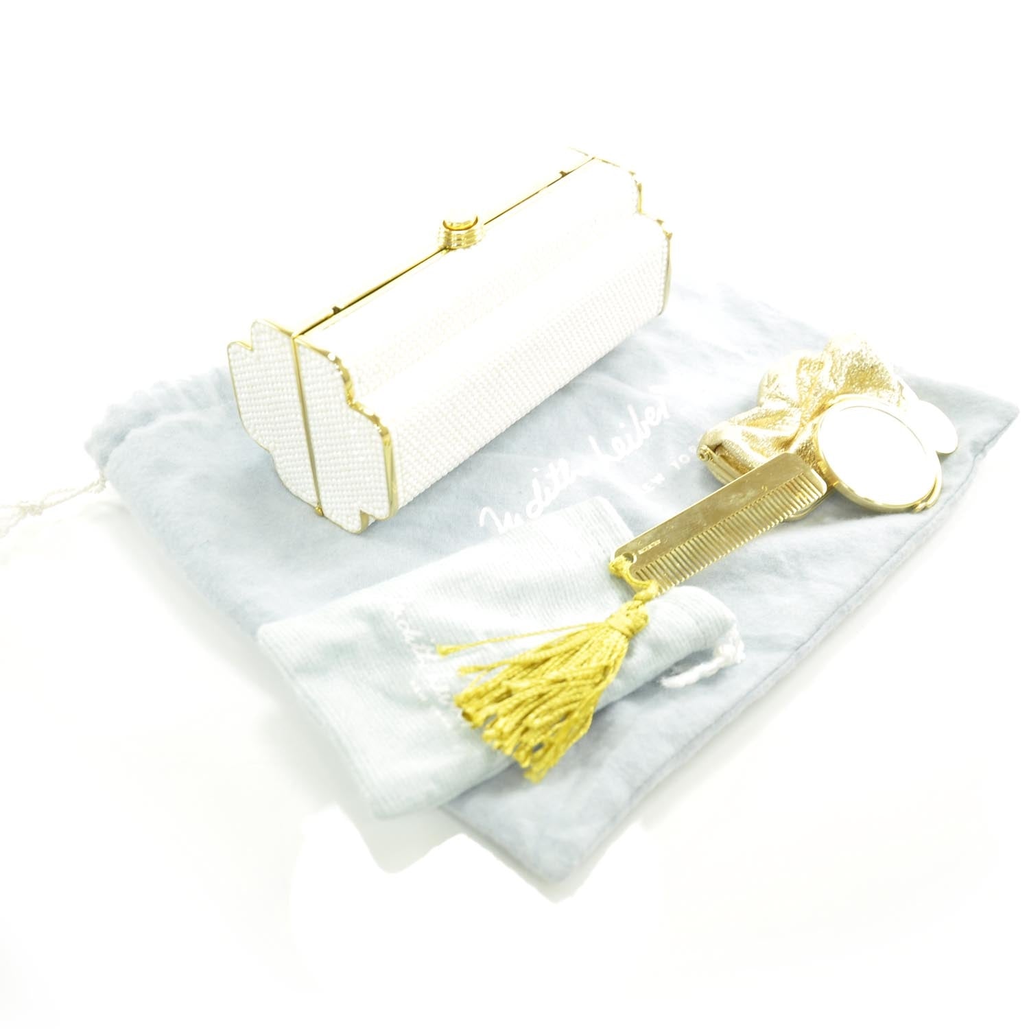 Judith Leiber Crystal Geometric Clutch White 3 of 7