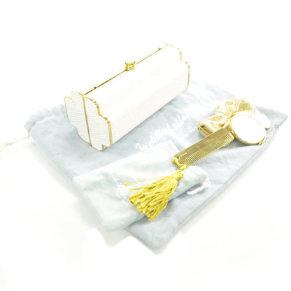 Judith Leiber Crystal Geometric Clutch White 3 of 7