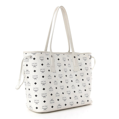 MCM Visetos Medium Liz Reversible Shopper Tote White 5 of 17