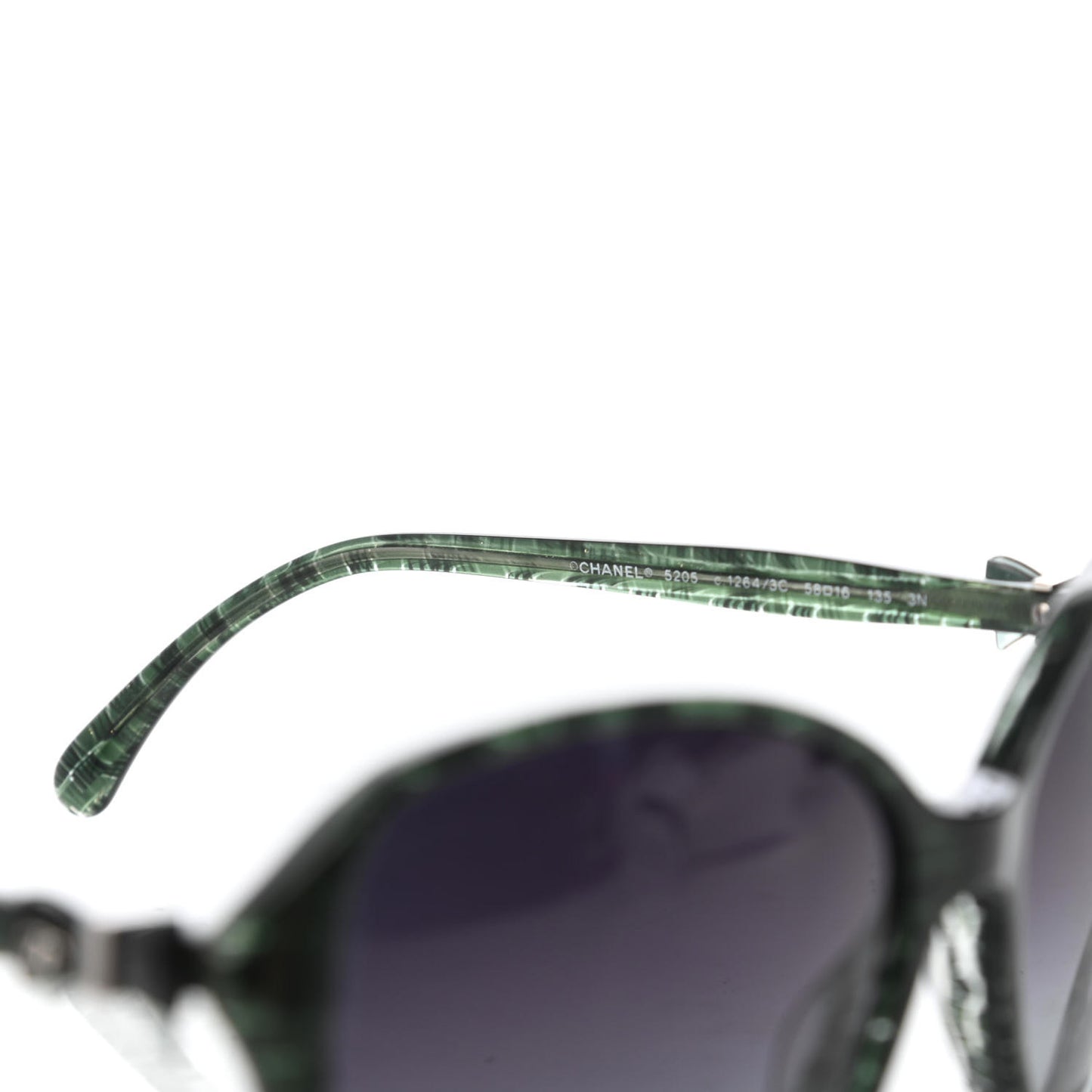 Acetate CC Tweed Effect Bow Sunglasses 5205 Green