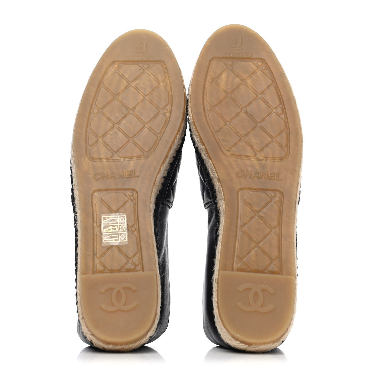 Lambskin Quilted CC Espadrilles 41 Black
