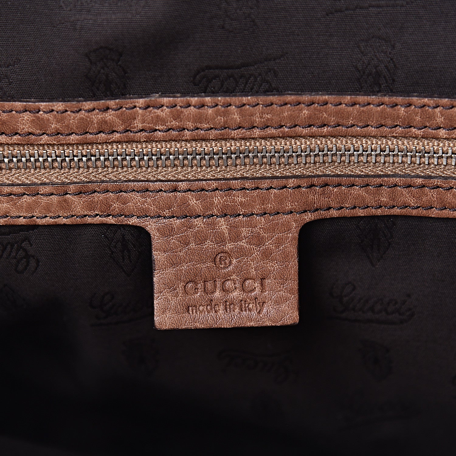 Gucci Monogram Medium Bamboo Bar Tote Brown 8 of 10