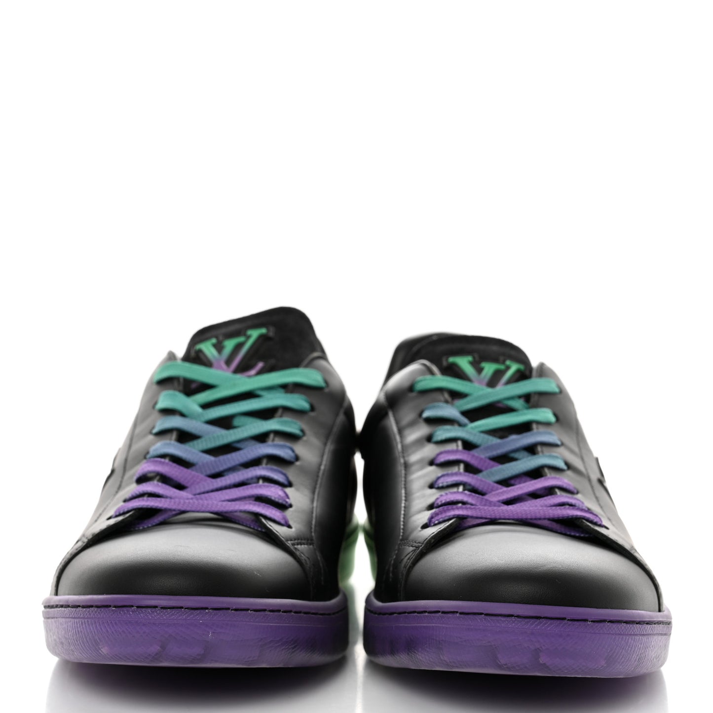 Calfskin Mens Luxembourg Samothrace Sneakers 7.5 Black Purple Green