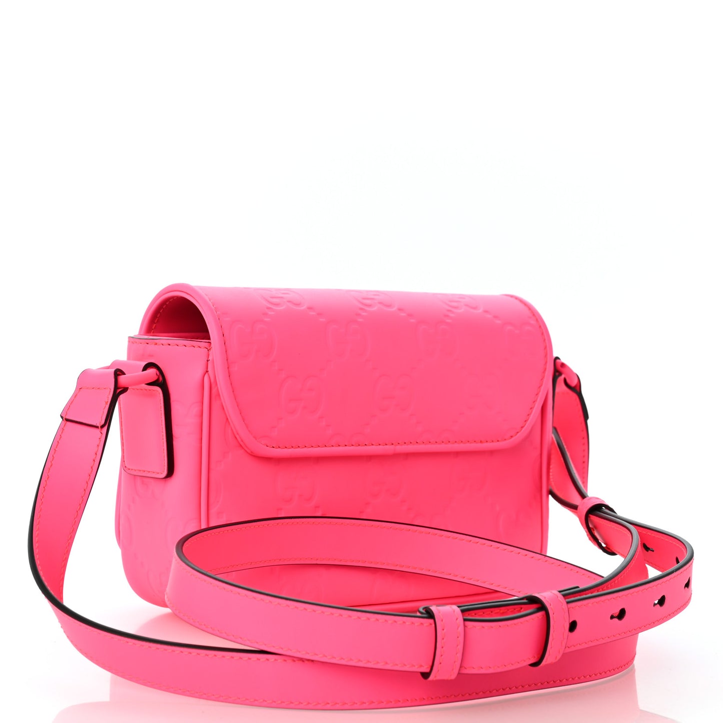 Calfskin GG Rubber effect Super Mini Bag  Pink