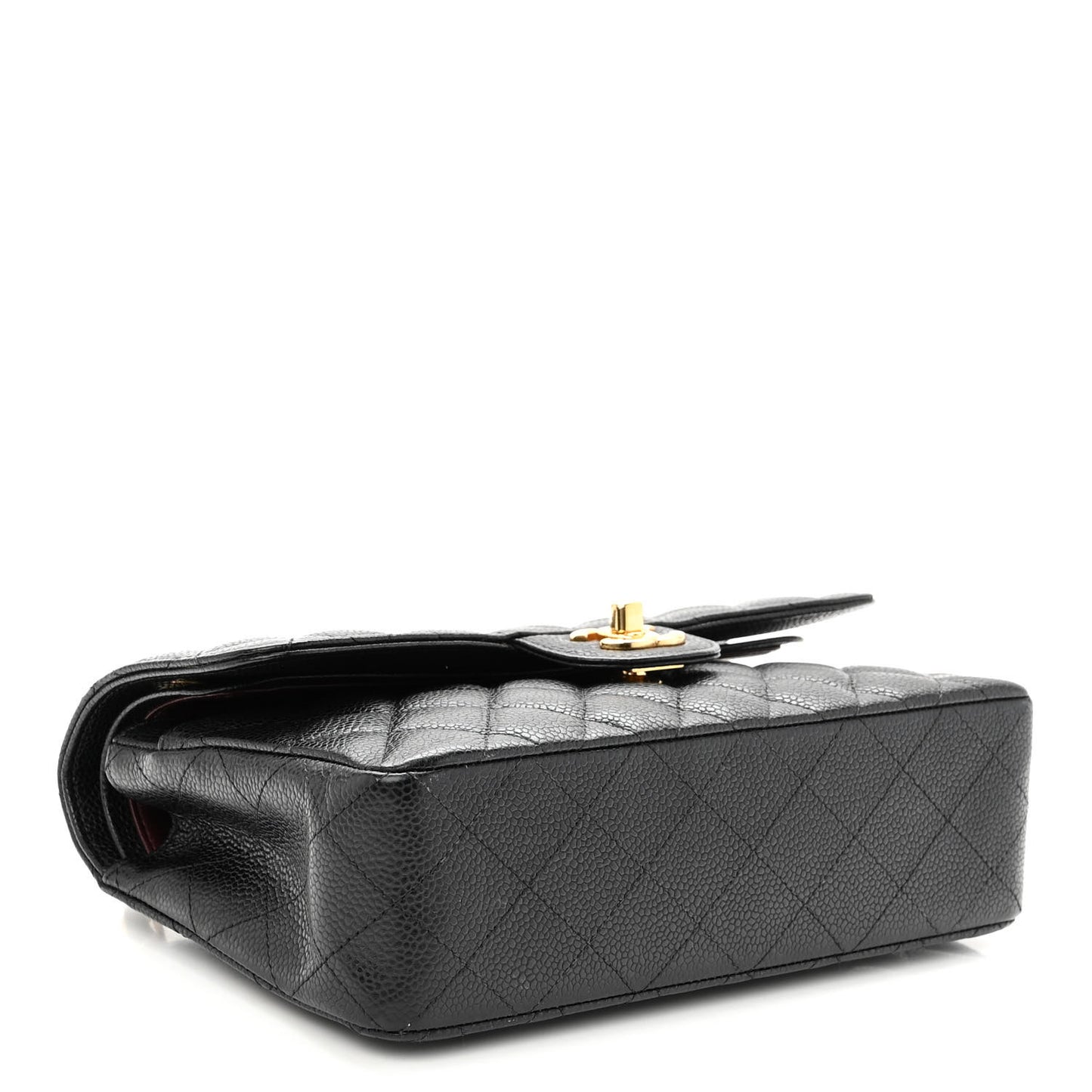 Caviar Quilted Small Double Flap Black