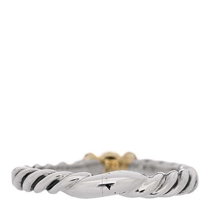 David Yurman Sterling Silver 14K Yellow Gold Black Onyx Cable Ring 54 6.75 3 of 6