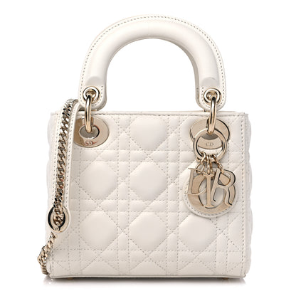 Christian Dior Lambskin Cannage Mini Lady Dior White 1 of 10