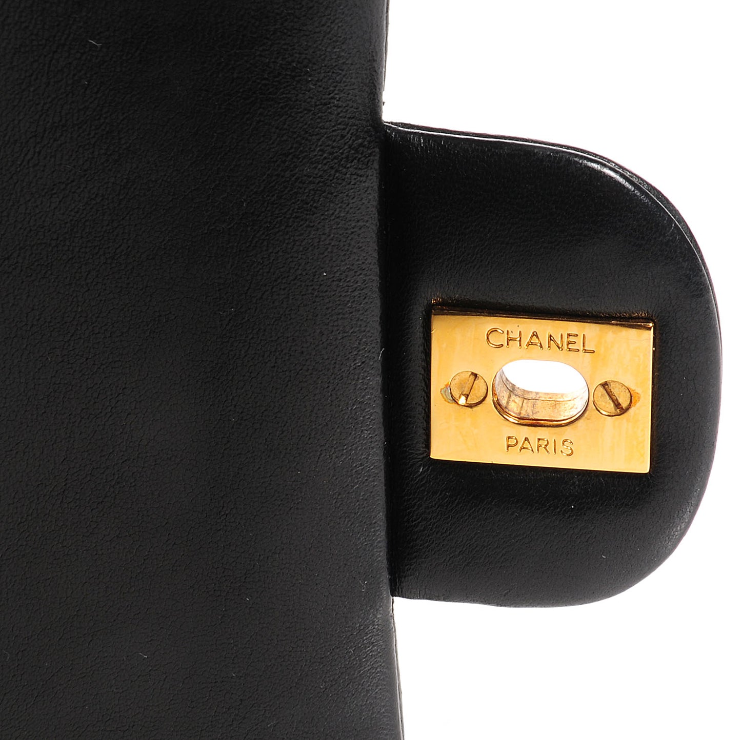 Lambskin Medium Double Flap Black