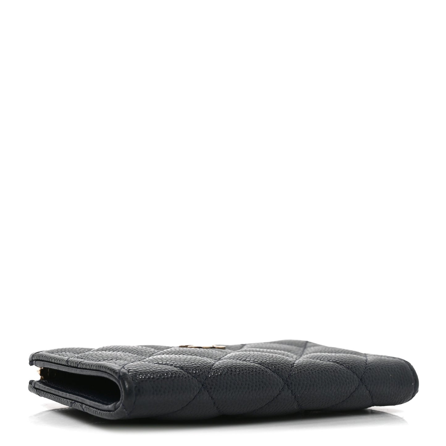 Caviar Quilted Zipped Key Holder Case Dark Blue