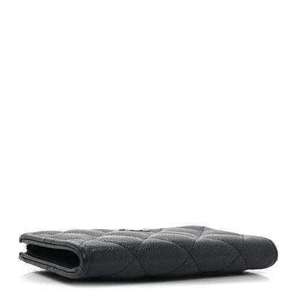 Chanel Caviar Quilted Zipped Key Holder Case Dark Blue 8 of 14