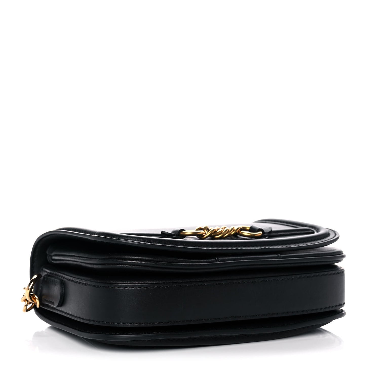 Soft Calfskin Link Flap Crossbody Black