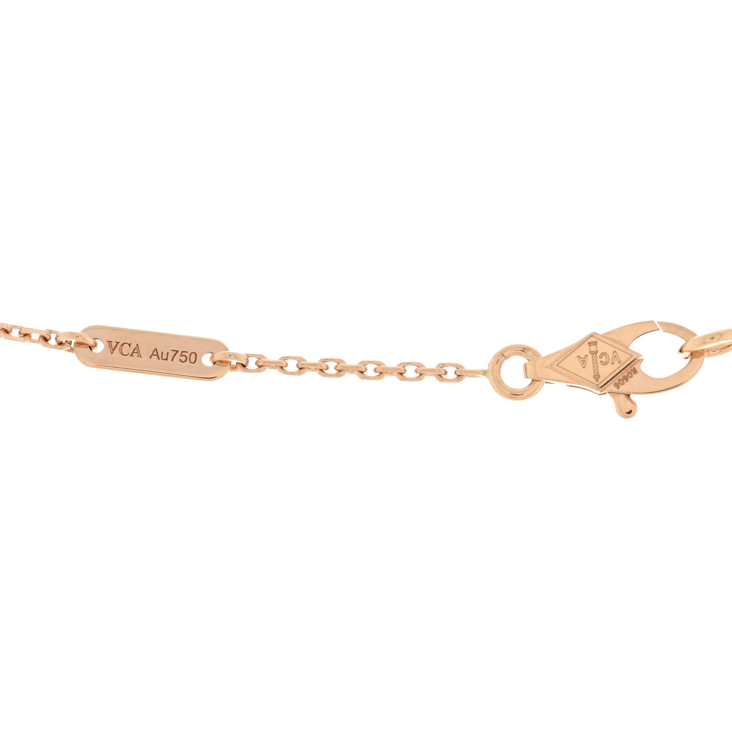 Van Cleef & Arpels 18K Rose Gold Carnelian Sweet Alhambra Pendant Necklace 4 of 5