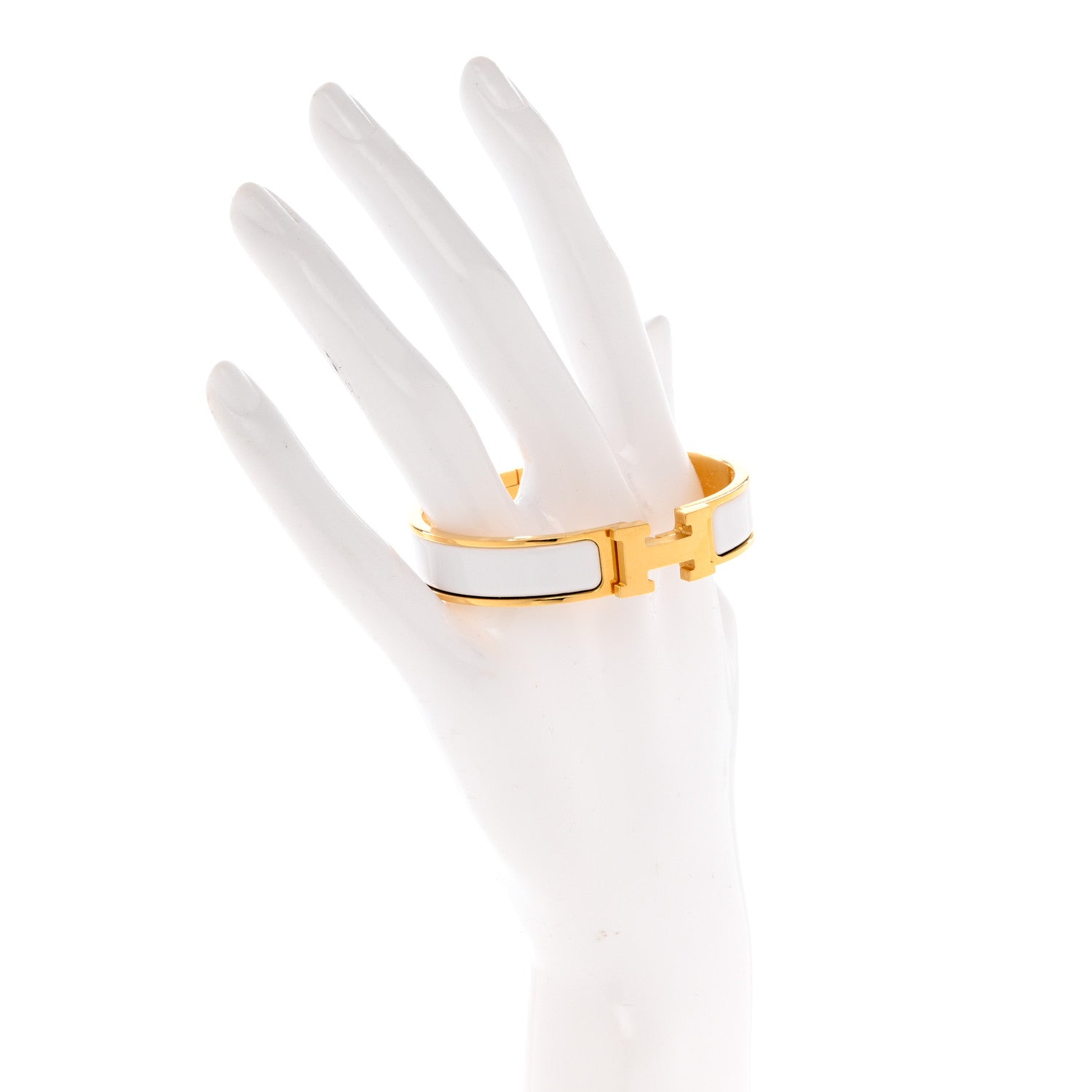 Hermes Enamel Narrow Clic Clac H Bracelet PM White 2 of 4