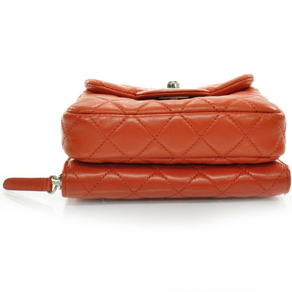 Chanel Lambskin Quilted Ultimate Wallet On Chain WOC Red 5 of 11