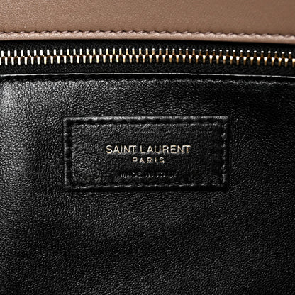 Saint Laurent Lambskin Quilted Sade Puffer Envelope Clutch Dark Beige 6 of 7