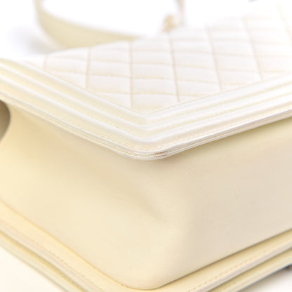 Chanel Lambskin Quilted Medium Boy Flap White 15 of 17