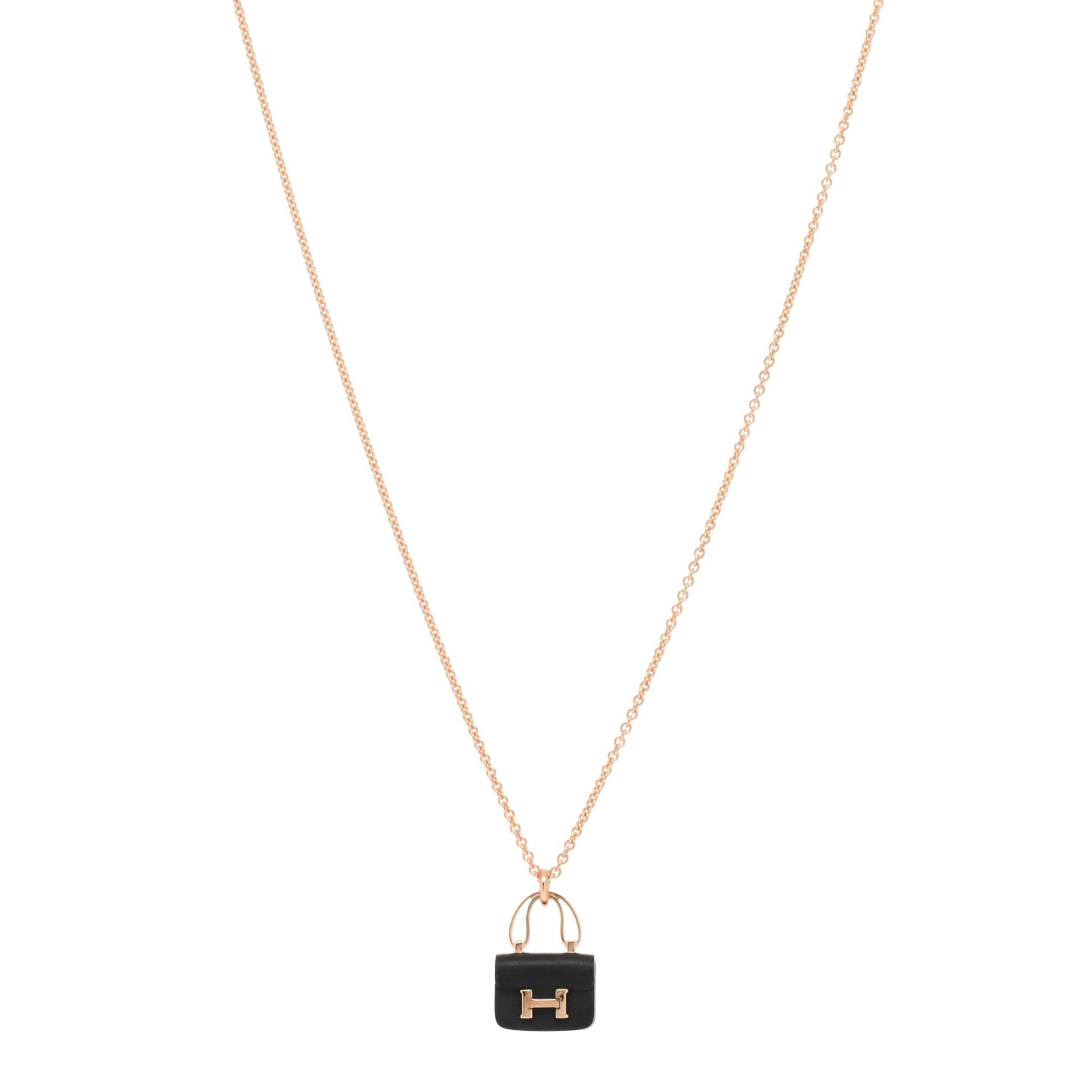 18K Rose Gold Black Jade Constance Amulettes Pendant Necklace