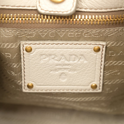 Prada Cervo Pleats Small Shoulder Bag Talco 6 of 11