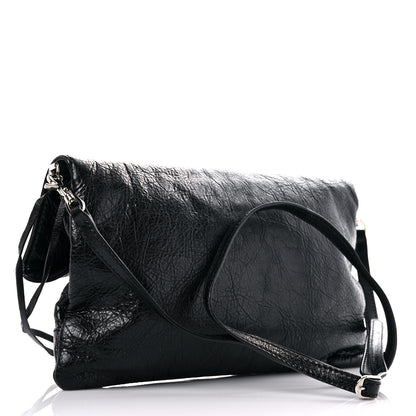 Balenciaga Agneau Giant 12 Silver Hardware Envelope Strap Clutch Black 2 of 11