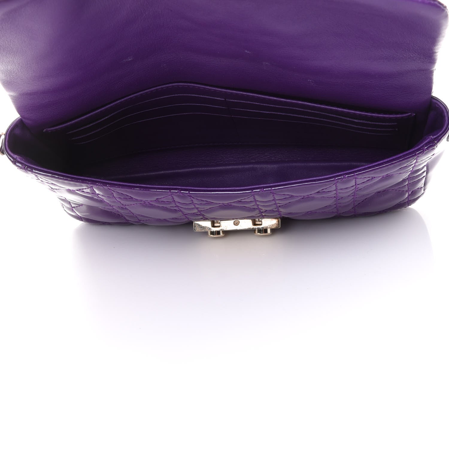 Christian Dior Patent Cannage New Lock Pouch Purple 5 of 11