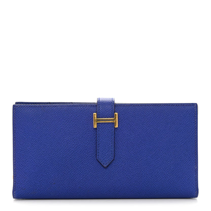 Hermes Epsom Bearn Gusset Wallet Bleu Electrique 1 of 9