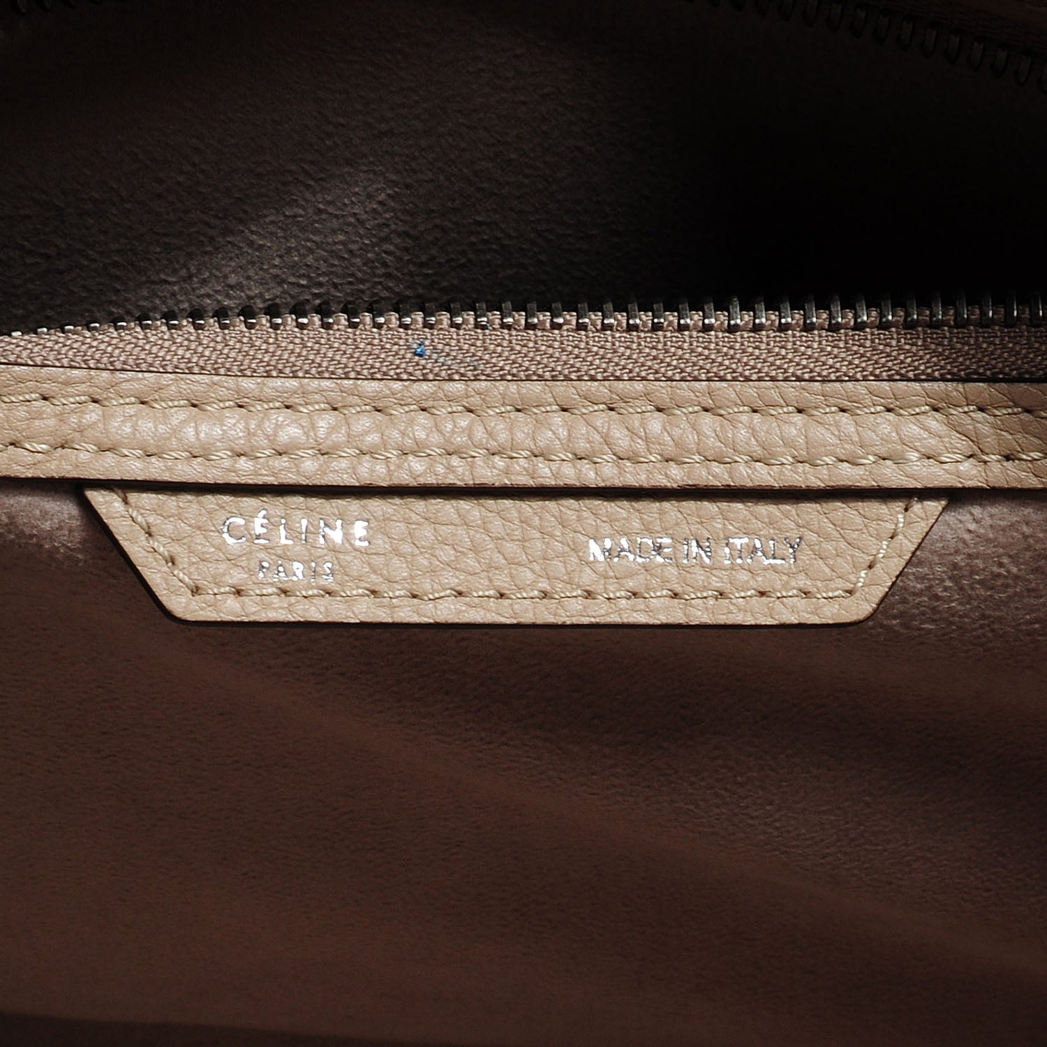 Celine Drummed Calfskin Mini Luggage Dune 9 of 10