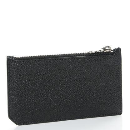 Saint Laurent Grained Calfskin 5 Fragments Zip Pouch Card Holder Black 3 of 8